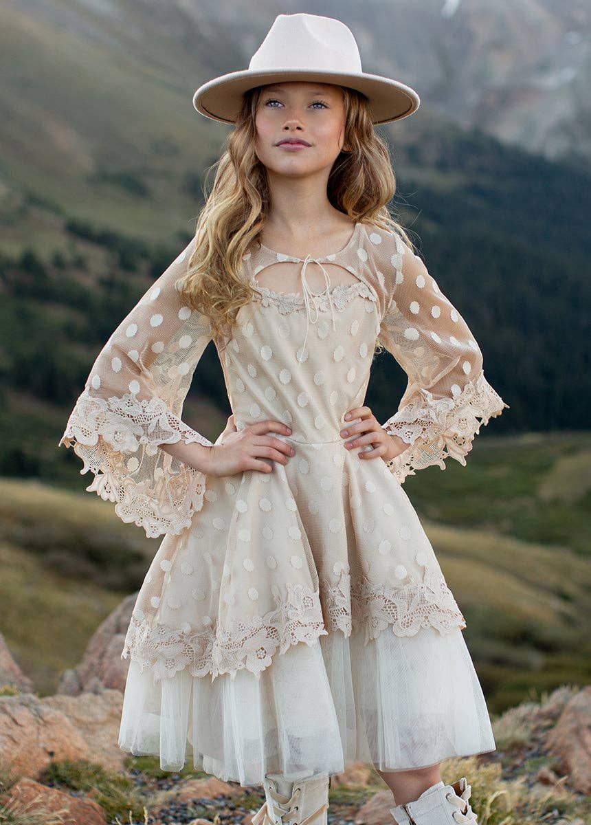 Toddler Gracyn Petticoat Dress in Oat