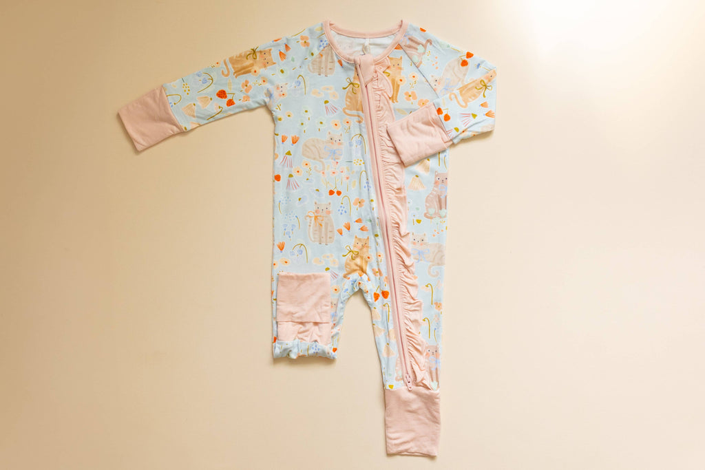 Kitty Meadow Bamboo Romper