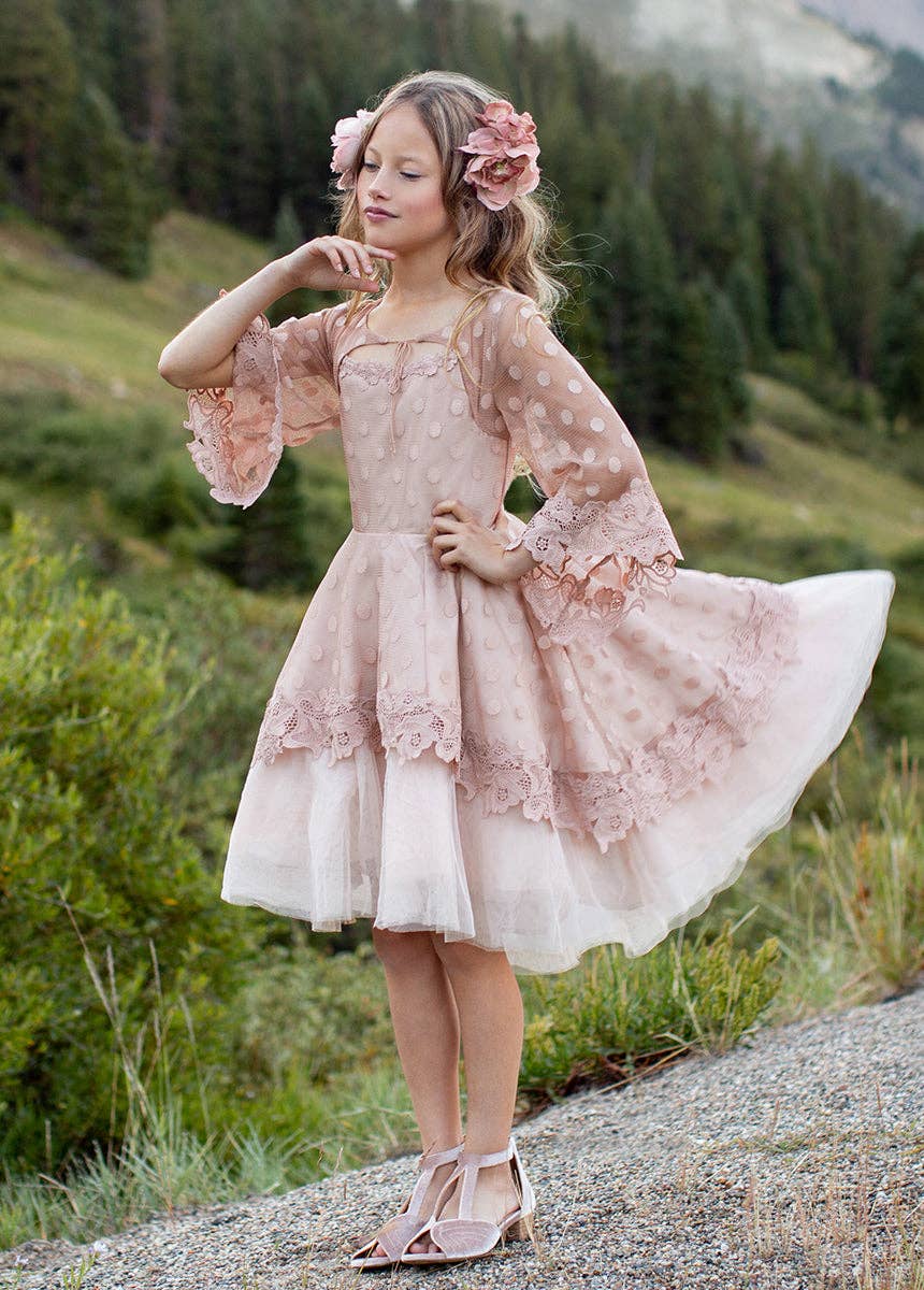 Toddler Gracyn Petticoat Dress in Desert Shell
