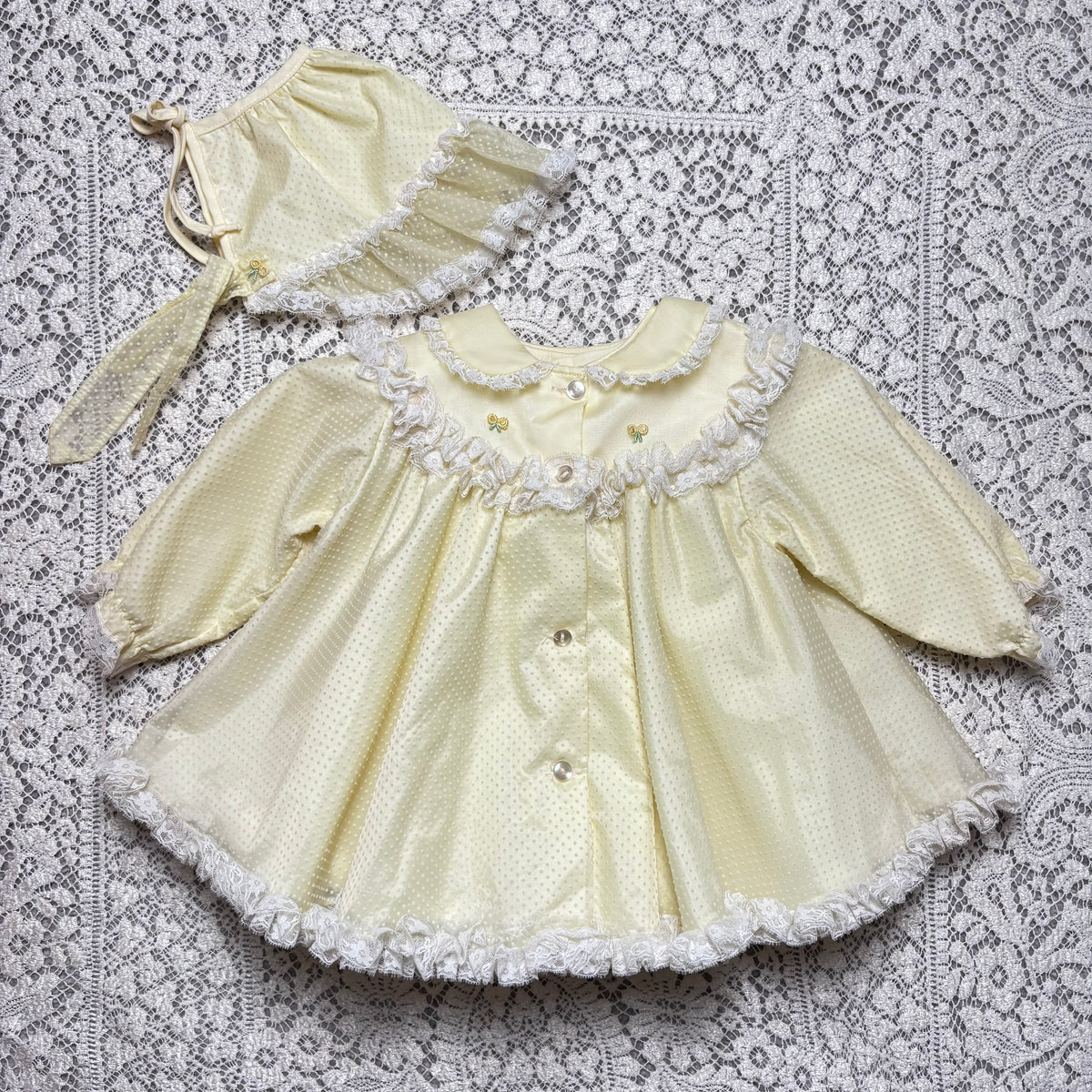 Vintage Bryan - Yellow Swiss Dot - 12 months