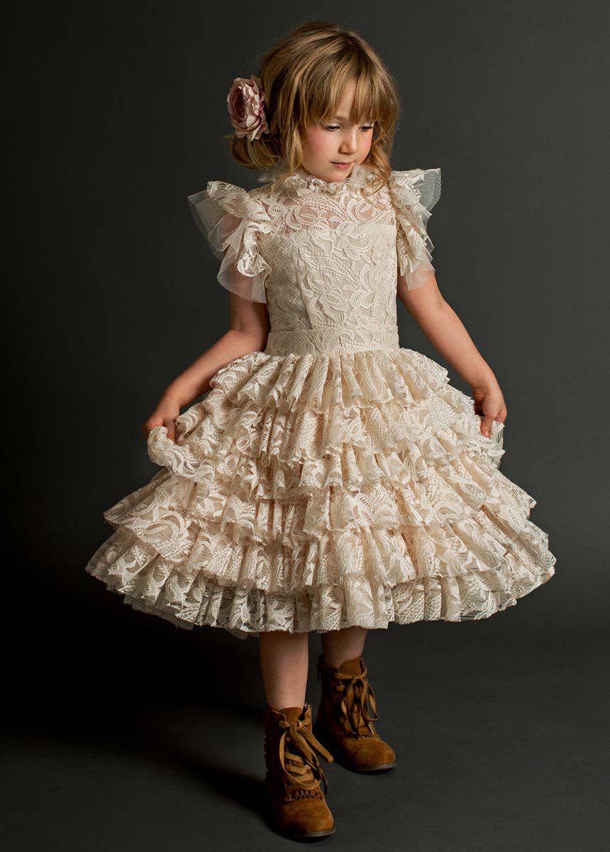 Anouk Petticoat Dress in Vintage Ivory