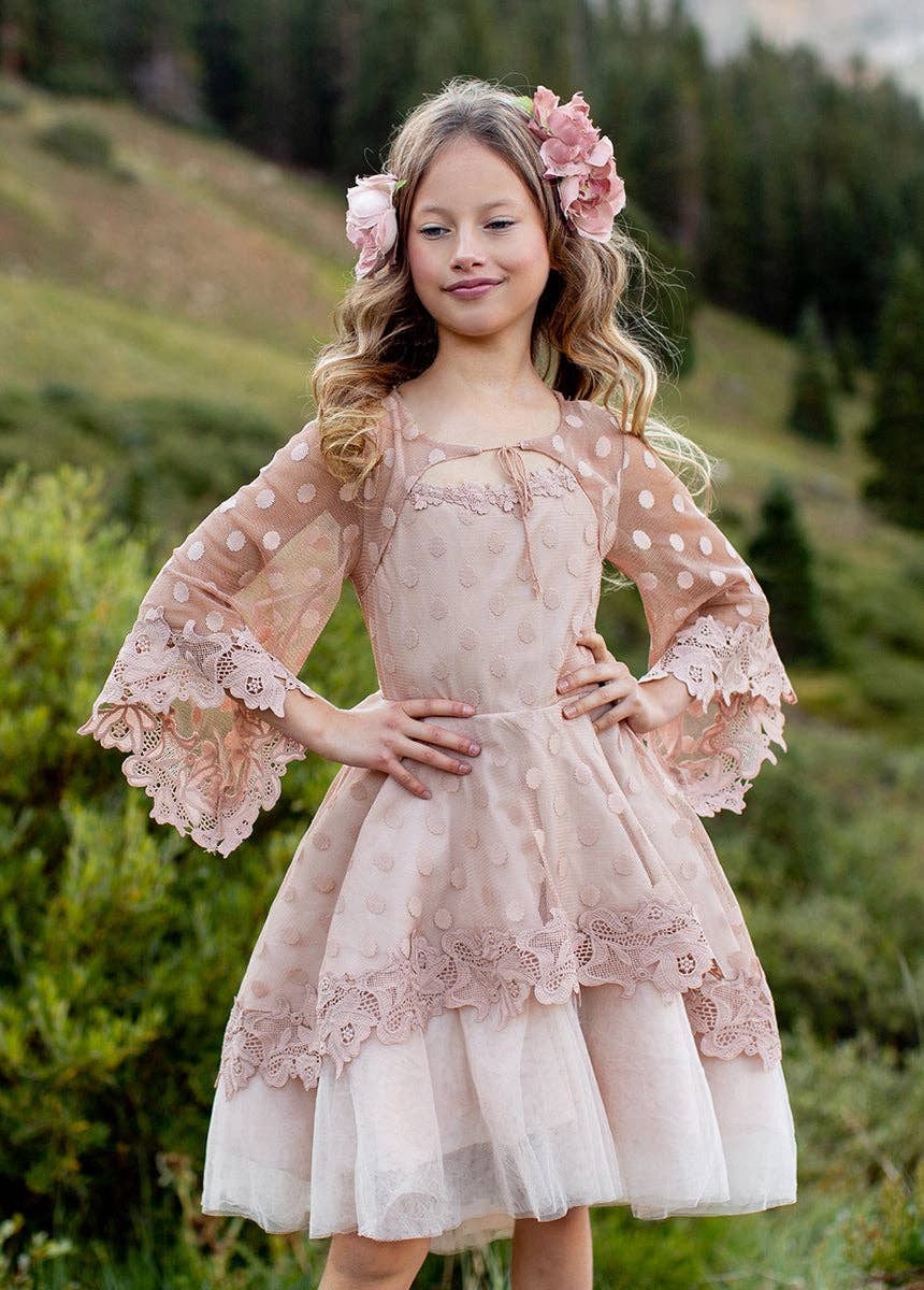 Toddler Gracyn Petticoat Dress in Desert Shell