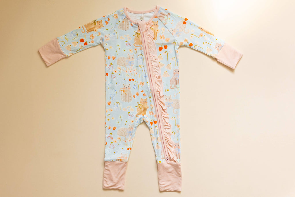 Kitty Meadow Bamboo Romper