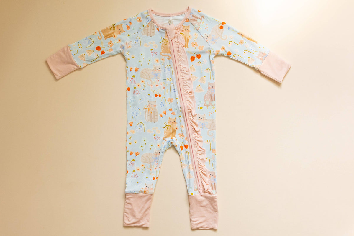 Kitty Meadow Bamboo Romper