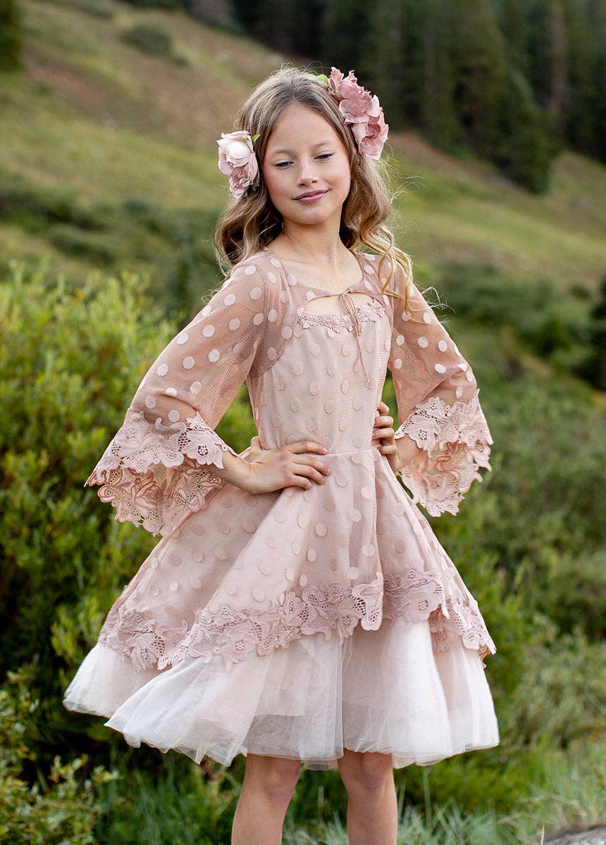Toddler Gracyn Petticoat Dress in Desert Shell