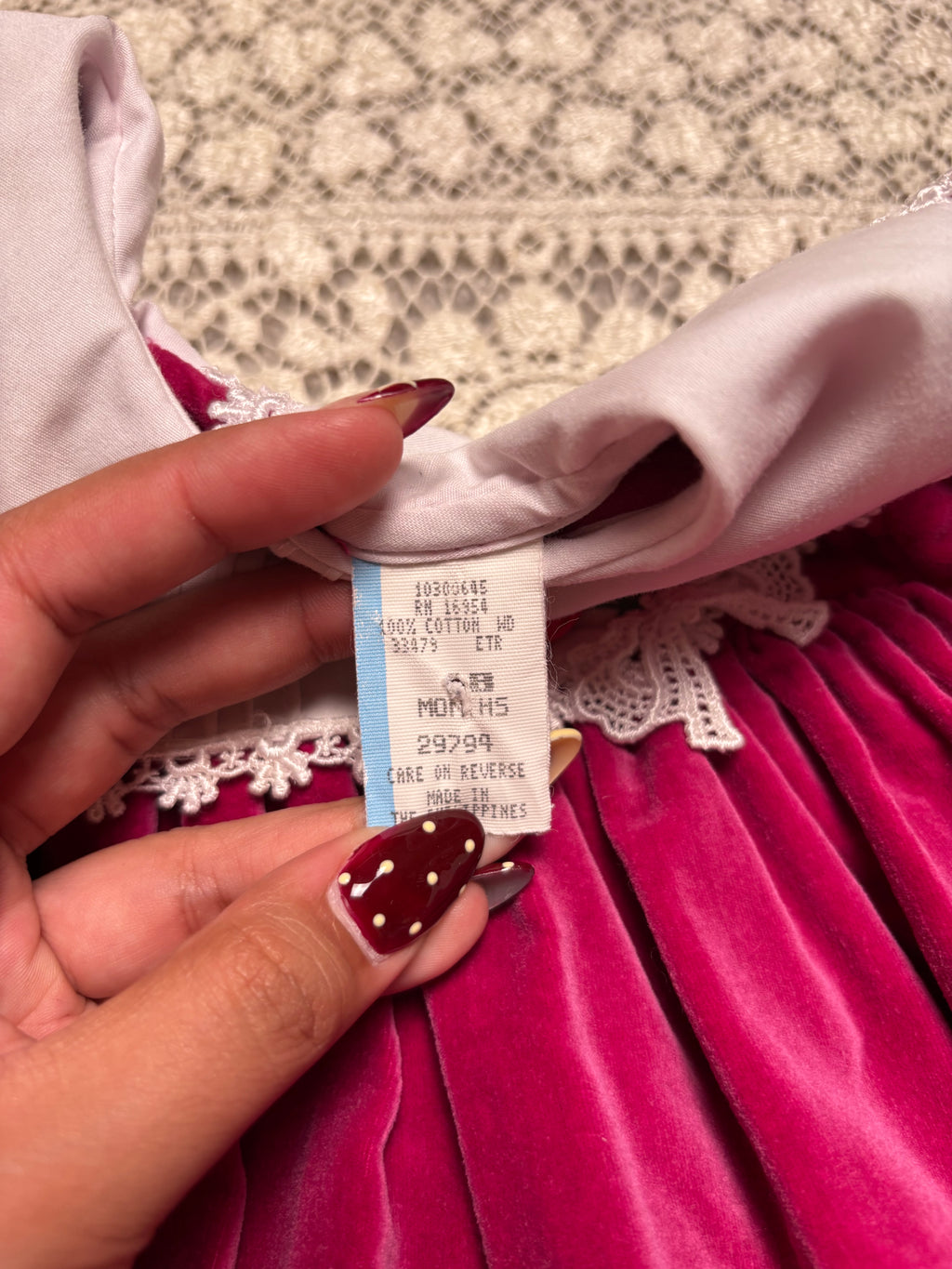 Vintage Velour Dress - 18 months