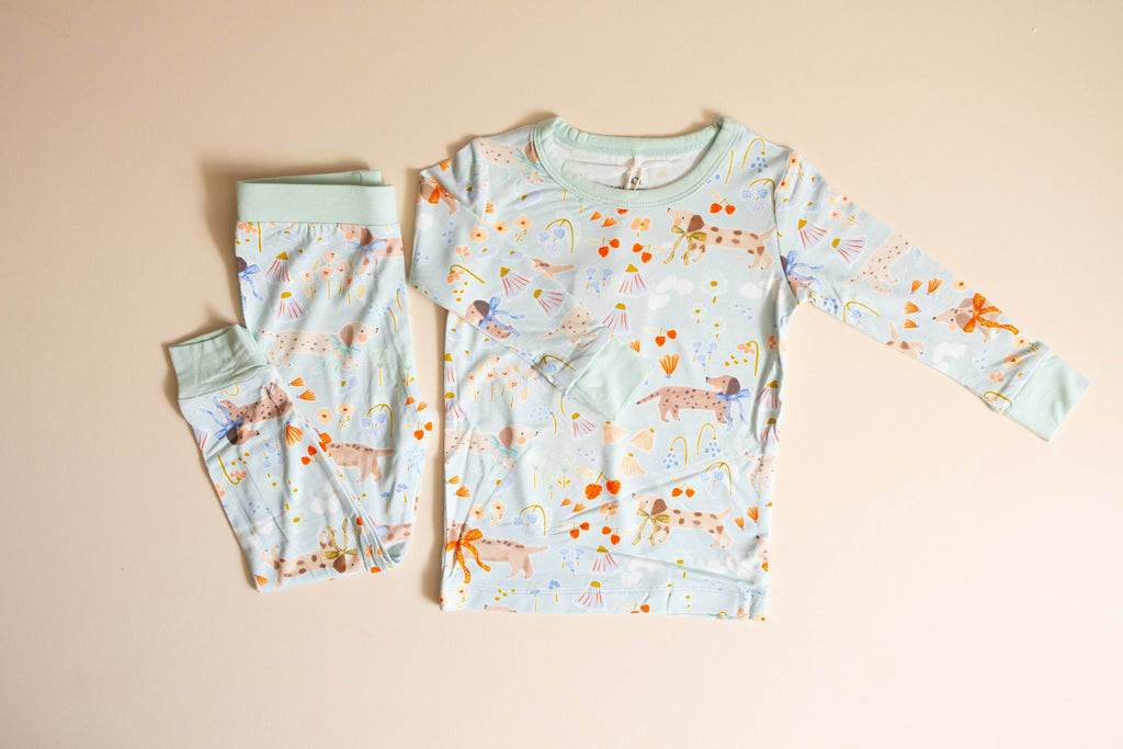 Puppy Meadow Mint Bamboo 2 Piece