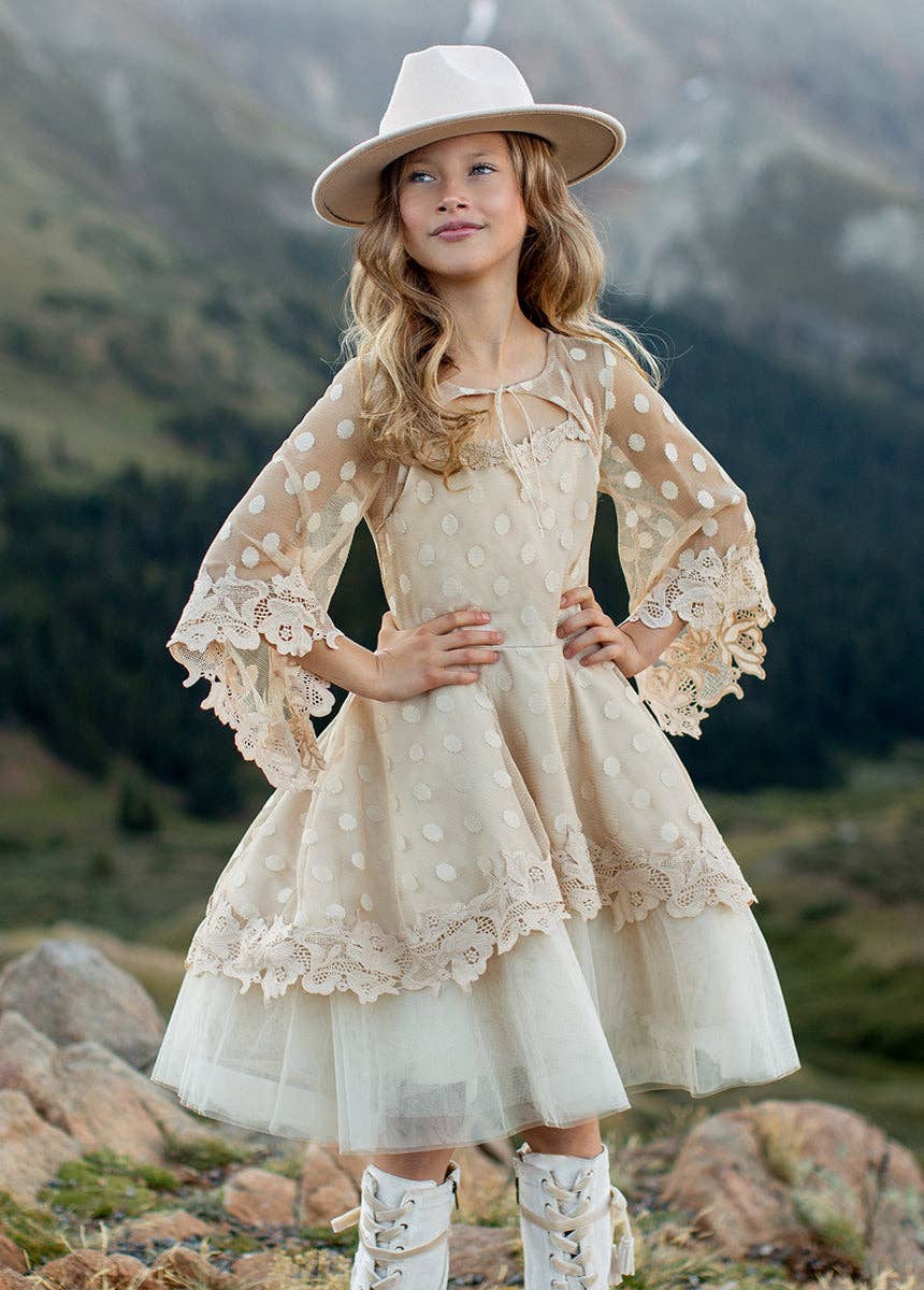 Toddler Gracyn Petticoat Dress in Oat